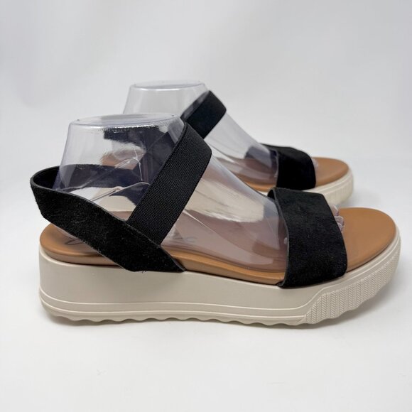 Zodiac Dani Ankle T-Strap Platform Sandal Black Sz 10 Preppy Minimalist - Picture 1 of 7